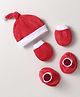 Ben Benny Interlock Knit Christmas Theme With Cap Mittens & Booties Red & White - Diameter 9.5 cm