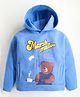 Cherry Crumble By Nitt Hyman Full Sleeves Marsh Mallow Text & Bear Printed Hooded Sweatshirt - Sky Blue