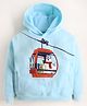 Cherry Crumble By Nitt Hyman Full Sleeves Polar Bear Embroidered Hooded Sweatshirt - Sky Blue