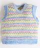 Cherry Crumble By Nitt Hyman Cotton Sleeveless Self Designed Sweater - Multi Colour