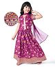 EARTHY TOUCH Single Jersey Knit Half Sleeves Floral Printed Choli Lehenga Set with Dupatta - Purple