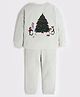 Cherry Crumble By Nitt Hyman Knit Full Sleeves Christmas Tree Printed Tee & Pajama Set - Mint