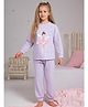 Cherry Crumble By Nitt Hyman Knit Full Sleeves Fairy Embroidered Night Suit - Light Purple