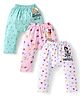 Babyhug Disney Interlock Knit Full Length Diaper Leggings with Disney Princess Print Pack of 3 - Pink White & Blue