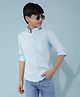 CRIMSOUNE CLUB 100% Cotton Full Sleeves Solid Shirt - Blue