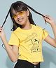 CRIMSOUNE CLUB Cotton Half Sleeves Puppy Printed Tee - Yellow