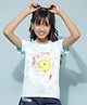 CRIMSOUNE CLUB Cotton Half Sleeves Sun & Stay Sunny Text Printed Tee - Blue