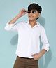 CRIMSOUNE CLUB  Cotton Full Sleeves Solid Shirt - White