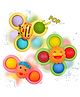 YAMAMA Fidget Spinner Toys Baby Spinner Suction Cup Spinner Toys Baby Bath Toys Silicone Suction Cup Base Spinning Toys For Kids Babies  (Pack of 3 - Multicolor)