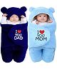 Brandonn Wearable Baby Swaddle Blanket Pack of 2  - Navy blue, Sky blue(Design May Vary)