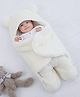 Brandonn Hooded Supersoft Wearable Wrapper Blanket - White(Design May Vary)