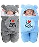 Brandonn Wearable Baby Swaddle Blanket Pack of 2  - Grey & Sky blue