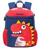 Cots and Cuddles 3D Dino Backpack For Kindergarten Kids (Navy Blue - Red) - Height 9.8 Inch