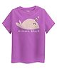 Guugly Wuugly Super Soft Combed Compact Cotton Knit Half Sleeves Skin Friendly Unicorn Shark Text Printed Tee - Lavender
