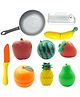 Kidsden Realistic Cutting Fruits Play Set Toys with Container & Knife Toy for Kids