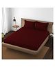 Trance Home Linen 400TC King Elastic Fitted Bedsheet 2 Pillow Covers - Maroon