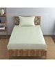 Trance Home Linen 400TC Single Elastic Fitted Bedsheet 1 Pillow Cover - Ivory