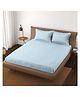 Trance Home Linen 400TC Queen Elastic Fitted Bedsheet with 2 Pillow Covers - Sky Blue