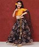 Aj Dezines Organza Half Sleeves Floral Printed Lehenga Choli - Yellow