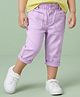 Babyhug Twill Lycra Capri Pants with Stretch Solid Colour - Mauve