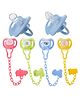 COZY VIBES Soothing Pacifiers Made Silicone Material Without Bisphenol A, With Dust Covers And Anti Drop Chains- PACK OF 1 - COLOR MAY VARY