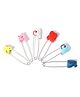 COZY VIBES Colorful Multi-Animal Dot Plastic Safety Pin Fixed Buckle Pin Cartoon Head Pack of 6 Pin-PACK OF 1- COLOR MAY VARY
