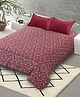 Saral Home Cotton Striped Queen Size Bedsheet with 2 Pillow Covers (Maroon, 90