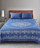 Saral Home Cotton Striped Queen Size Bedsheet with 2 Pillow Covers (Blue, 90