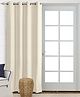 Saral Home Waffle Cotton Room Darkening Long Door Curtains 1pc, Ivory 4x9 Feet