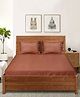 Saral Home Cotton Queen Size Bedsheet with 2 Pillow Covers Rust