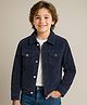 Pine Kids Cotton Woven Full Sleeves   Corduroy Jacket - Navy Blue