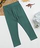 Milou Cotton Solid Bio Washed Ribbed Detailed Leggings - Green