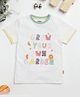 Milou Cotton Half Sleeves Grow Your Own Garden Text Printed Bio Washed Tee - White