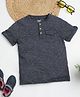 Milou Cotton Half Sleeves Striped Bio Wash Tee - Grey