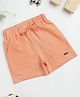 Milou Cotton Solid  With 2 Side Pockets Bio Washed Shorts - Orange