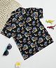 Milou Half Sleeves Flamingo Printed Shirt - Black