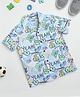 Milou Cotton Half Sleeves Yeah Text & Cool Doodles Printed Bio Washed Shirt - White