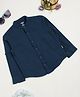 Milou Cotton Full Sleeves Solid Bio Washed Shirt - Blue