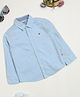 Milou Cotton Full Sleeves Solid Bio Washed Shirt - Light Blue