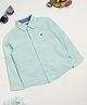 Milou Cotton Full Sleeves Striped Bio Washed Shirt - Light Green