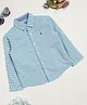 Milou Cotton Full Sleeves Striped Bio Washed Shirt - Blue