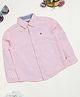 Milou Cotton Full Sleeves Striped Bio Washed Shirt - Pink