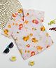 Milou Cotton Half Sleeves Fruits & Floral Printed Bio Washed Shirt - Ivory White