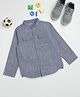 Milou Cotton Full Sleeves Self Design Bio Washed Shirt - Navy Blue