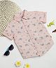 Milou Cotton Half Sleeves Whales Printed Bio Washed Shirt - Pink