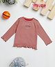Milou Cotton Full Sleeves Floral Printed Bio Washed Tee - Pink