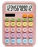 Kunya Calculator 12 Digit Extra Large 5-Inch LCD Display, Big Buttons Easy to Press Use as Office, School & Home Calculators Desktop, 15° Tilt Screen for Kids Calculator (Pink)