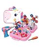 Ji and Ja DIY Electric Drill Screw Tool Set Mosaic Puzzle 228pcs 3D STEM Educational kit for Kids Construction and Building Block Kit Unicorn Design - Pink