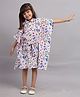 Nature Nook Kids Cotton Falling Sleeves Floral Digital Printed Kaftan Dress - Pink