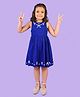 Nature Nook Kids Cotton Sleeveless Floral Embroidered Dress - Royal Blue